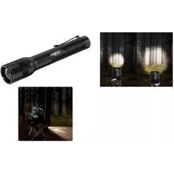 ANSMANN Adventure TA300BF torcia LED nera con clip da cintura, 300 lumen, focalizzabile, IPX4 1600-0761