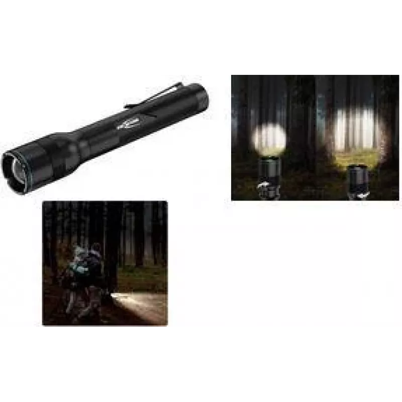 ANSMANN Adventure TA300BF torcia LED nera con clip da cintura, 300 lumen, focalizzabile, IPX4 1600-0761