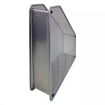 HELIT H2518000 portariviste in mesh DIN A4 filo metallico argento verniciato a polvere, 1 pezzo