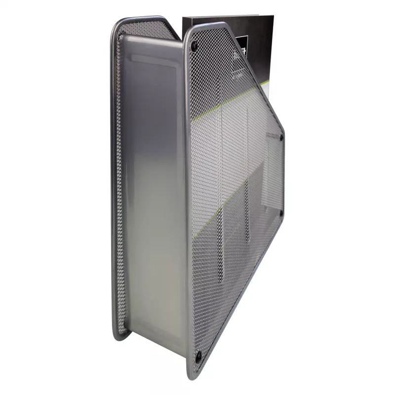 HELIT H2518000 portariviste in mesh DIN A4 filo metallico argento verniciato a polvere, 1 pezzo