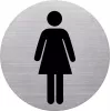 HELIT WC cartello pittogramma donna, acciaio inox, argento, autoadesivo, 115 mm H6271000