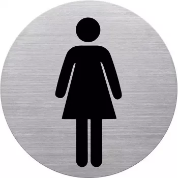 HELIT WC cartello pittogramma donna, acciaio inox, argento, autoadesivo, 115 mm H6271000
