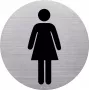 HELIT WC cartello pittogramma donna, acciaio inox, argento, autoadesivo, 115 mm H6271000