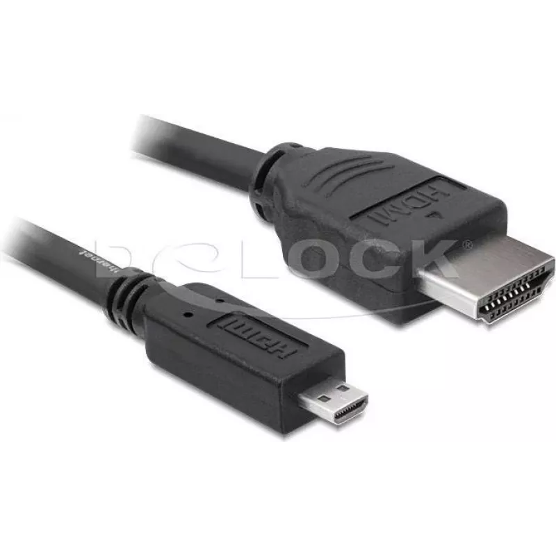 DeLOCK cavo HDMI-a-Micro-HDMI 2 m, 32 AWG, High Speed con Ethernet, 4K 82664