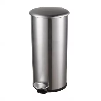 Pattumiera a pedale HELIT the zinc 12 L argento acciaio inox rotonda soft-close H2406500