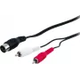 Cavo audio Wentronic AVK 114-150 1,5m da DIN 5 pin a 2x connettore RCA - nero 50014