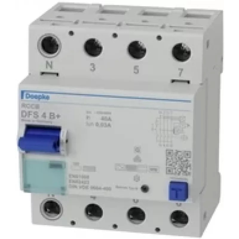 Interruttore differenziale Doepke DFS 4 040-4/0.03-B+ sensibile a tutte le correnti, 4 poli, 40 A, 30 mA, tipo B+ 09134895