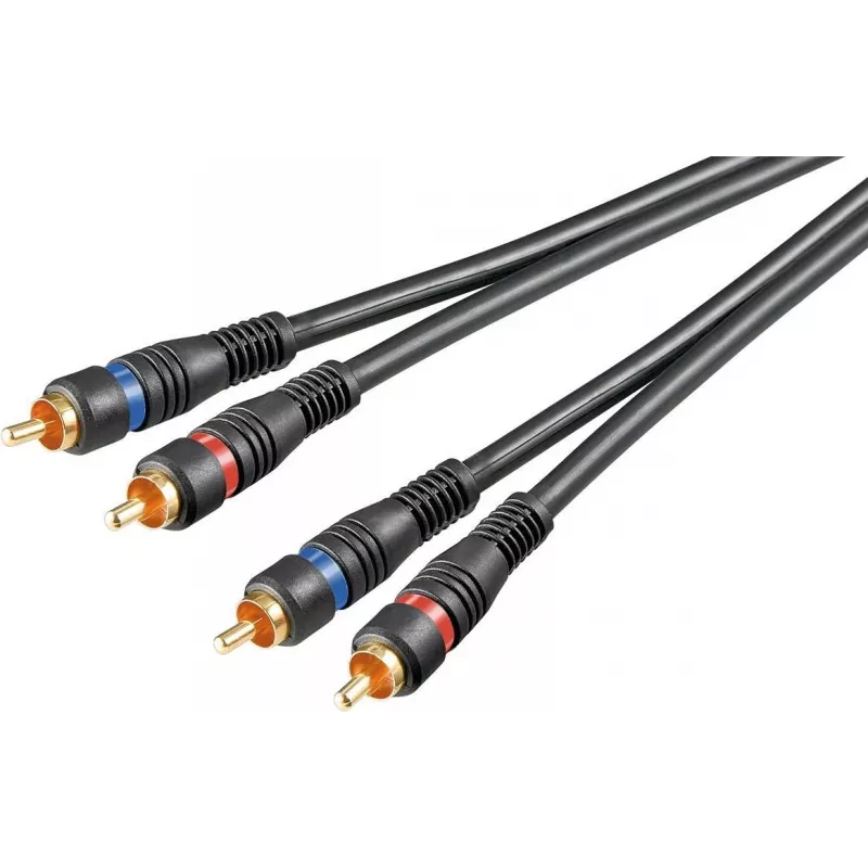 Cavo audio Wentronic AVK 132-1000 10 m RCA, 2x connettore RCA a 2x connettore RCA, nero 50434