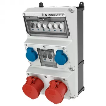 Combinazione di prese a parete MENNEKES AMAXX 930014, 32A 400V, 2x CEE + 2x Schuko, IP44
