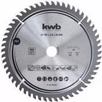 Lama circolare kwb 586768 con placchette in metallo duro 190 x 20 mm, 48 denti, ATB, per legno