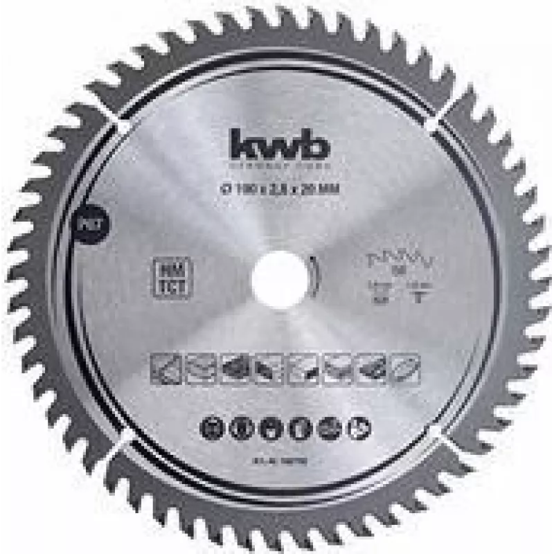 Lama circolare kwb 586768 con placchette in metallo duro 190 x 20 mm, 48 denti, ATB, per legno