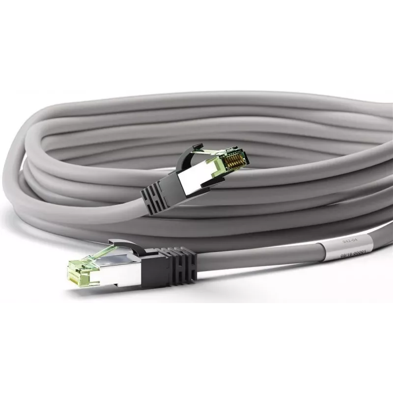 Cavo patch Wentronic Goobay CAT 8.1, S/FTP (PiMF), grigio, 25 m - LSZH senza alogeni, rame AWG 24 (55144)
