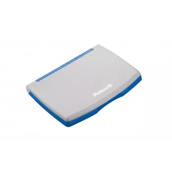 Cuscinetto per timbri Pelikan in custodia di plastica, blu/grigio, 110 x 70 mm 337709
