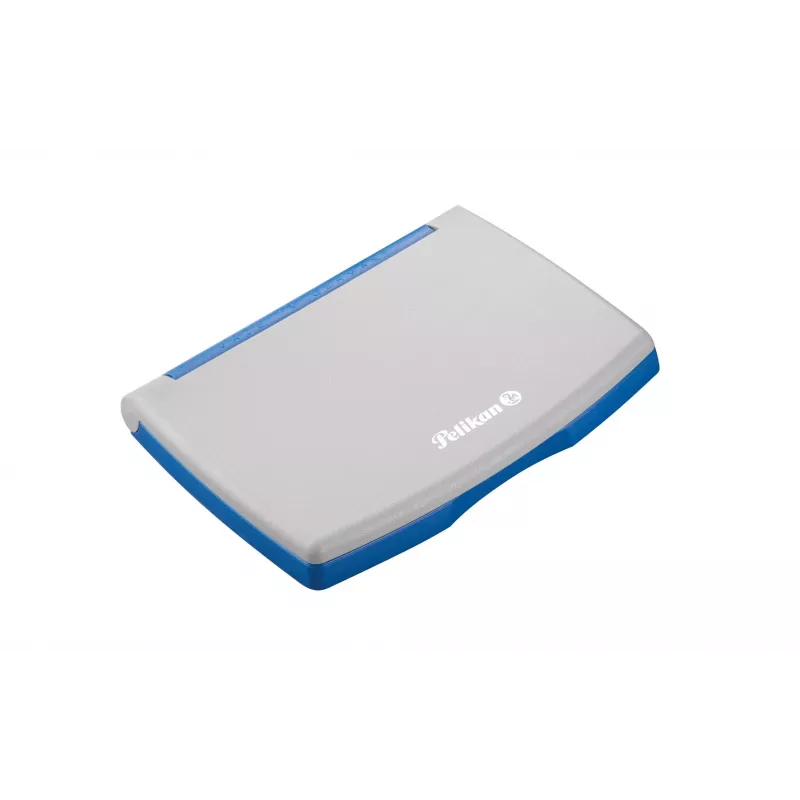 Cuscinetto per timbri Pelikan in custodia di plastica, blu/grigio, 110 x 70 mm 337709