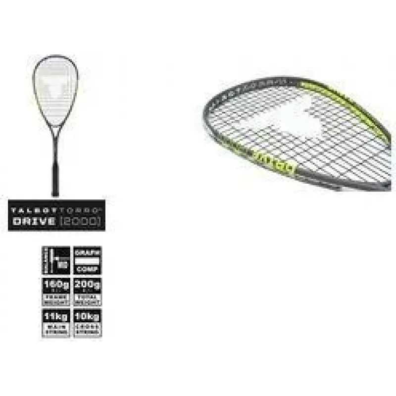 Racchetta da squash TALBOT torro Drive 2000, nero/giallo, allround-plus balanced 251002