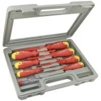 TECLINE set di 8 cacciaviti isolati VDE in scatola trasparente 94918