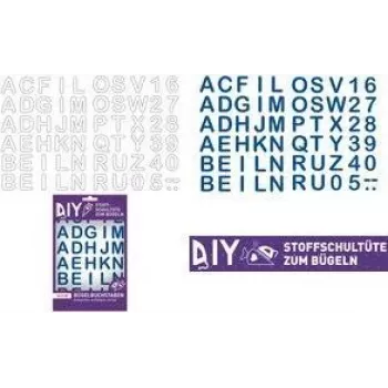 ROTH lettere da stirare per cono scolastico in stoffa fai da te, bianco, alfabeto A-Z, foglio 150 x 210 mm, 1 foglio 658116
