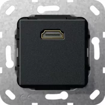 Gira System 55 modulo HDMI, 1 posto, HDMI Type-A femmina a femmina, nero 566910