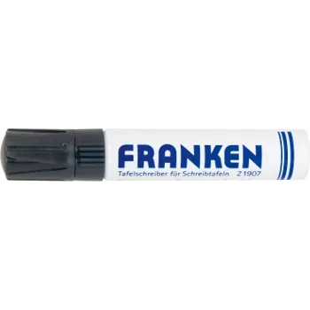 FRANKEN JumboMarker pennarello per lavagna bianca, punta a cuneo 4-12 mm, nero, ricaricabile, cancellabile a secco, inodore, 1 pezzo (Z1910 10)