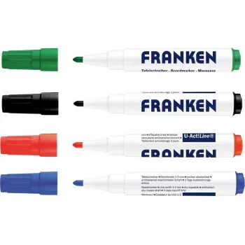 FRANKEN U-ACT! Line pennarello per lavagna bianca, punta tonda, 3 mm, colori assortiti, 1 pz. Z1999
