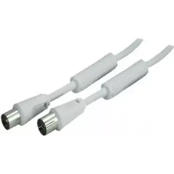 SHIVERPEAKS cavo coassiale IEC 169-2 5,0 m, connettore maschio a connettore femmina, bianco, nichelato BS80205-128