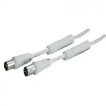 SHIVERPEAKS cavo coassiale per antenna IEC 169-2 10m, connettore maschio a connettore femmina, nichelato, bianco (BS80208-128)