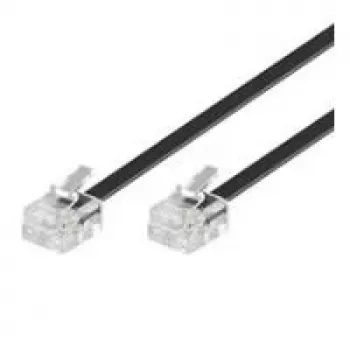Wentronic Goobay cavo di collegamento modulare, nero, 15 m - connettore maschio RJ11/RJ14 (6P4C) a connettore maschio RJ11/RJ14 (6P4C) 50320