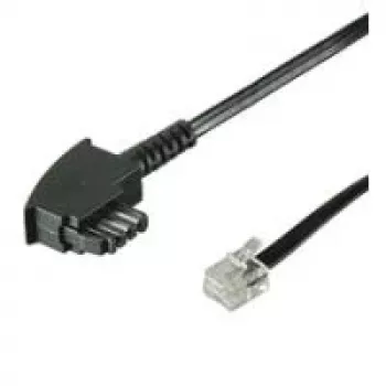 Wentronic Goobay Cavo di collegamento TAE-F universal pin-out, nero, 10 m - connettore maschio TAE-F a connettore maschio RJ11/RJ14 (6P4C) 68537