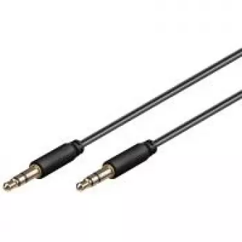 Wentronic Goobay Cavo di collegamento jack 3,5 mm, 1,5 m, stereo, placcato oro, nero 69106