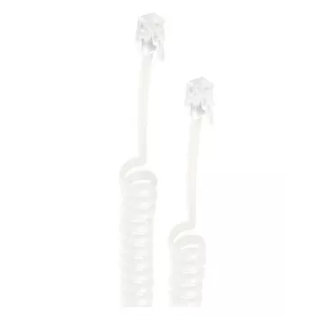 Shiverpeaks Cavo di collegamento per cornetta telefonica, connettore maschio RJ10 4P4C a connettore maschio RJ10 4P4C, contatti placcati oro, 2 m, bianco (BS70132)