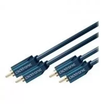 ClickTronic Casual Series Cavo audio RCA 2x connettore maschio RCA a 2x connettore maschio RCA 10m doppio schermato coassiale nero