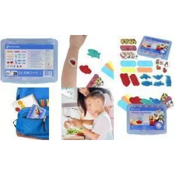 FIRST AID ONLY Assortimento cerotti per bambini, 45 pezzi ipoallergenici in scatola di plastica, 4 design (P-10069 00)