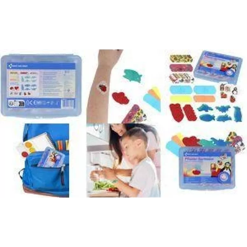 FIRST AID ONLY Assortimento cerotti per bambini, 45 pezzi ipoallergenici in scatola di plastica, 4 design (P-10069 00)