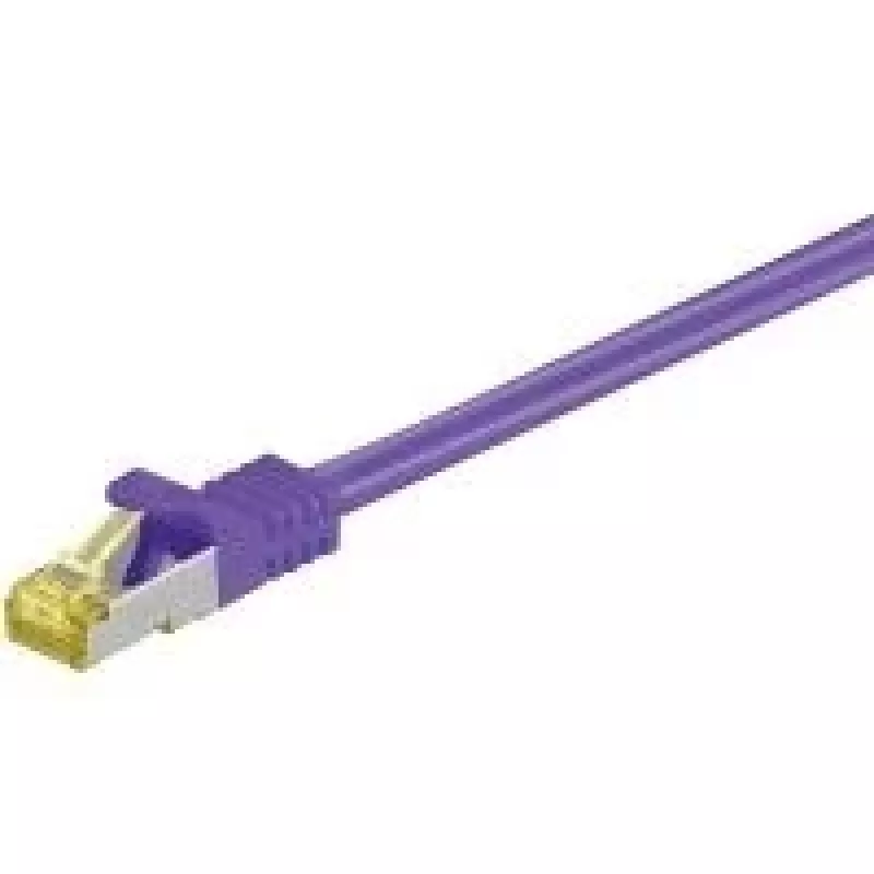 Wentronic Cavo grezzo Cat.7 RJ-45 a RJ-45, 1 m, S/FTP, placcato oro, 10 Gbps, 600 MHz, nero 91591