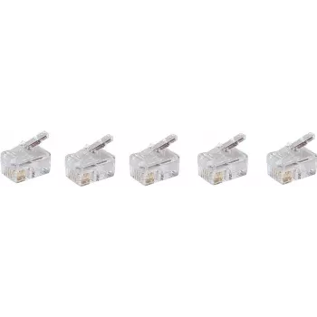 SHIVERPEAKS BASIC-S Connettore modulare RJ10 4P4C, non schermato, contatti placcati oro, trasparente, 1 pezzo BS72039-5