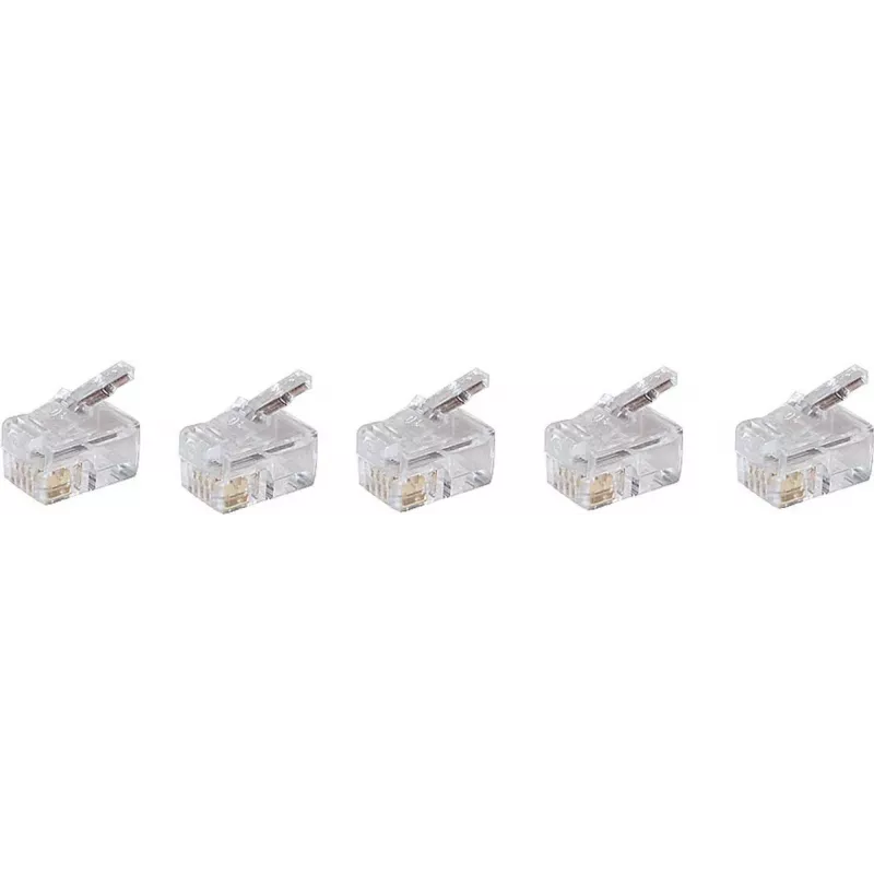 SHIVERPEAKS BASIC-S Connettore modulare RJ10 4P4C, non schermato, contatti placcati oro, trasparente, 1 pezzo BS72039-5
