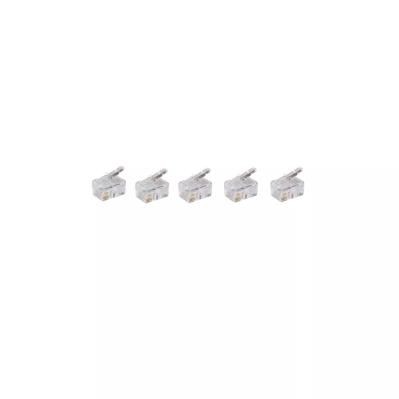 SHIVERPEAKS BASIC-S Connettore modulare RJ10 4P4C, non schermato, contatti placcati oro, trasparente, 1 pezzo BS72039-5