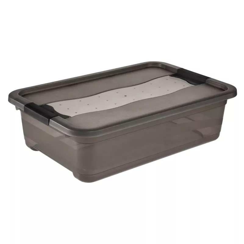 keeeper Scatola contenitore Cornelia, 28 litri, grigio cristallo trasparente, con coperchio, chiusura scorrevole 1042982700000