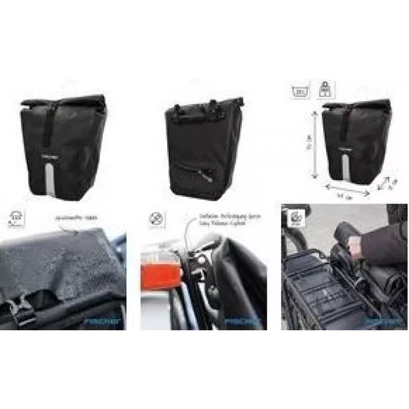 FISCHER PLUS Emendo Borsa da bici impermeabile con cuciture termosaldate e fissaggio sicuro 115808