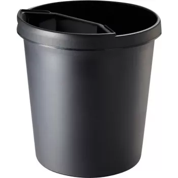 helit H6105895 Cestino in plastica rotondo 18L nero 31x32cm