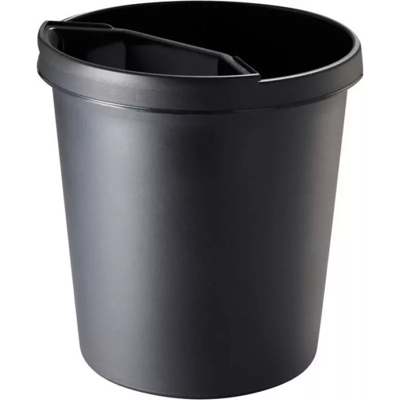 helit H6105895 Cestino in plastica rotondo 18L nero 31x32cm