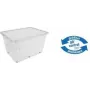 keeeper bert Scatola contenitore con ruote, 136 L, coperchio Air-Control, trasparente/grigio 1056700100000
