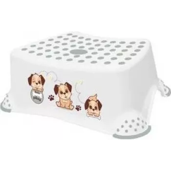 keeeper Sgabello per bambini Tomek Dogs, bianco, portata 80 kg, superficie e piedini antiscivolo 1864210034400