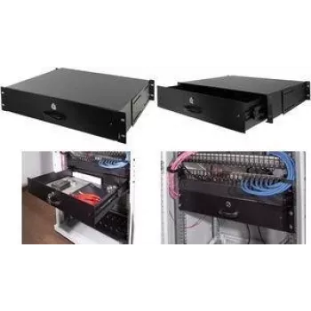 LogiLink cassetto rack 19 pollici 2U con serratura nero (SF164B)