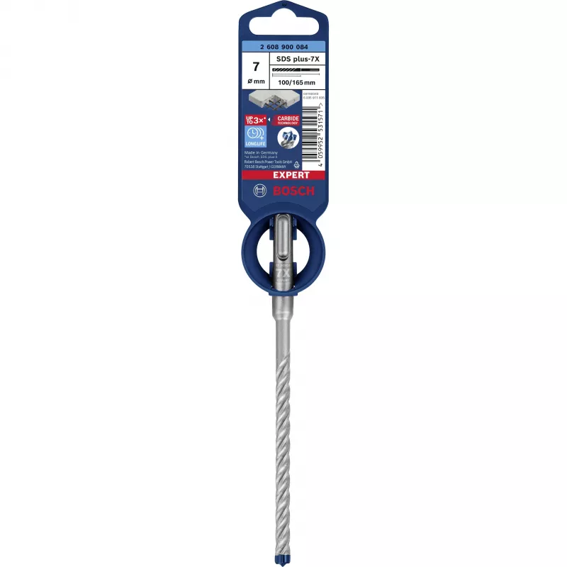 Bosch Expert SDS-plus-7X punta per martello 7 mm x 165 mm 2608900084