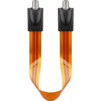 Wentronic Goobay cavo passante per finestra SAT, ultra piatto 0,3 mm, marrone-nero, 0,3 m, connettore femmina F a connettore femmina F 67244