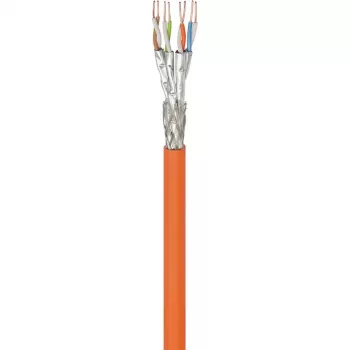 Wentronic Goobay cavo di installazione Cat.7 S/FTP (PiMF) in rame massiccio, 100 m, LSZH, arancione 91888