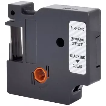 Renkforce RF-LT-D40910 nastro per etichettatura compatibile per DYMO D1 - 40910, 9 mm, trasparente, nero, 7 m RF-6027842