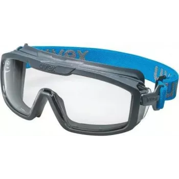 uvex i-guard+ occhiali di protezione Full Vision, lente trasparente, montatura antracite/blu 9143267
