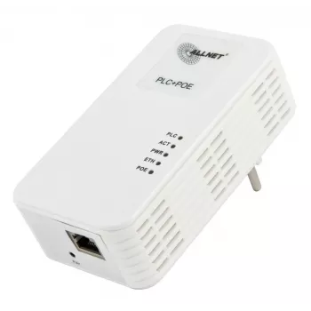 ALLNET ALL1681203-CH Powerline 1200 Mbps Gigabit PoE+ bridge con presa integrata
